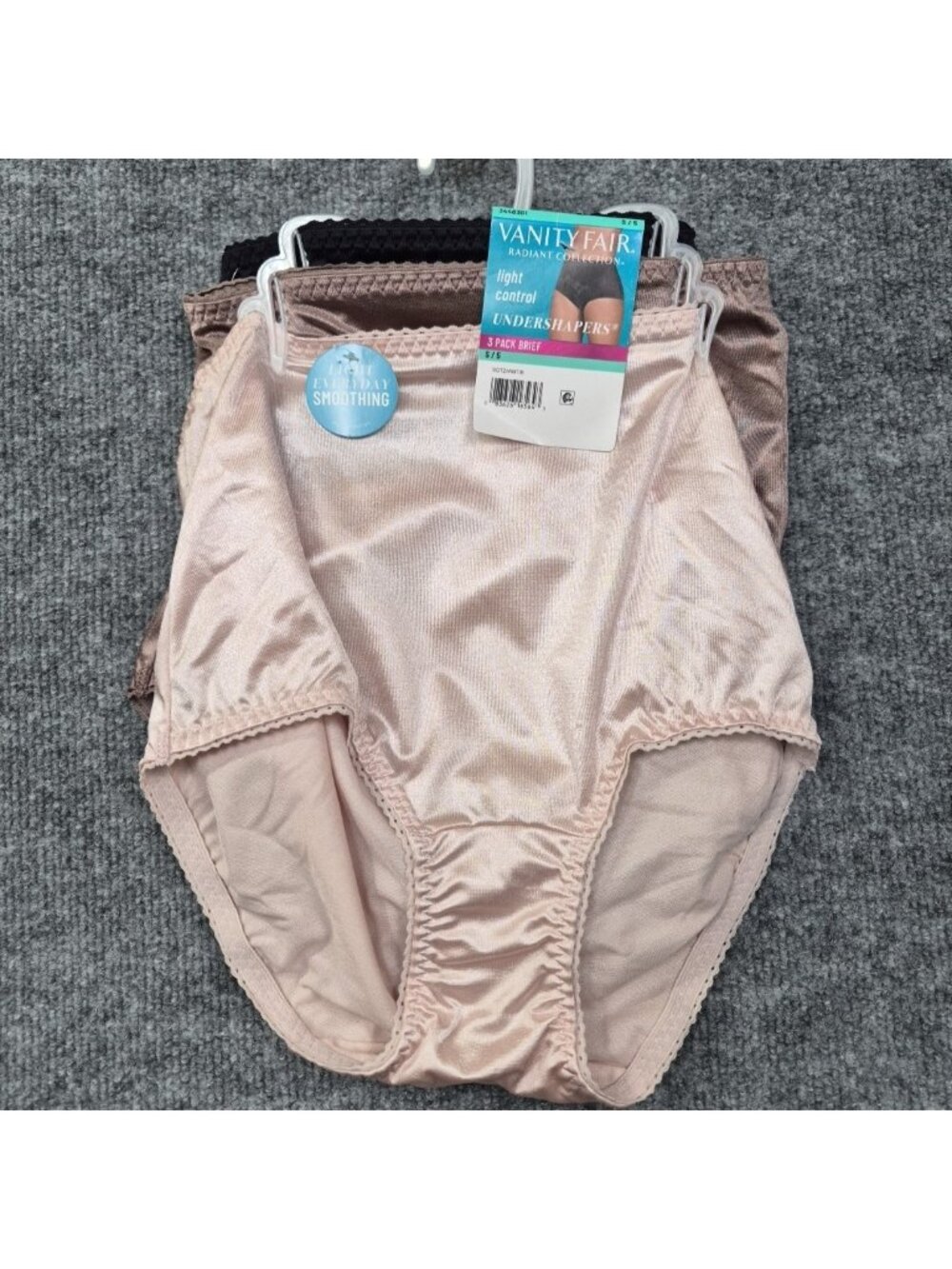 NEW S/5 Vanity Fair Radiant Collection 3 Pair Briefs Undershapers Black Tan Pink